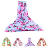 Newly Fashion Stylish Rose Print Womens Voile Long Stole Scarves Floral Shawl Scarf Wrap Lady Shawl Chiffon Scarf Women No83