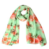 Newly Fashion Stylish Rose Print Womens Voile Long Stole Scarves Floral Shawl Scarf Wrap Lady Shawl Chiffon Scarf Women No83