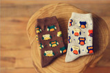 Newly Design 4Seasons Fashion New Women Cute Owl Socks Casual Cotton Socks For Male Female
