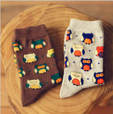 Newly Design 4Seasons Fashion New Women Cute Owl Socks Casual Cotton Socks For Male Female
