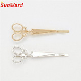 Newly Arrival Fashion Cheap Hair Clip Hair Accessories Headpiece Hairpin scissors Headwear Gold Silver Best Selling 160419