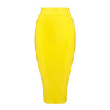 newest yellow pink green blue nude black summer women skirts fashion split bodycon bandage skirt sexy pencil skirt wholesale