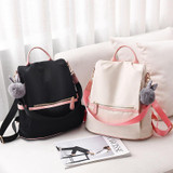 Women Fashion Waterproof Oxford Bags Solid Large Capacity Anti-theft Multifunctional Zipper Backpack