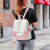 Women Fashion Waterproof Oxford Bags Solid Large Capacity Anti-theft Multifunctional Zipper Backpack