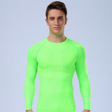 Newest workout fitness men long sleeve t shirt men thermal muscle bodybuilding wear compression tights exercise clothing