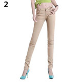 Newest Women Candy Color Casual Skinny Jeans Pencil Pants Stretchy Jeans