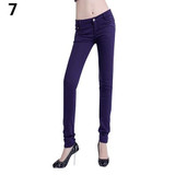 Newest Women Candy Color Casual Skinny Jeans Pencil Pants Stretchy Jeans