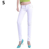Newest Women Candy Color Casual Skinny Jeans Pencil Pants Stretchy Jeans