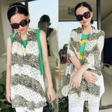 NEW Stylish Girl Long Soft Silk Chiffon Scarf  Stripe Polka Dot Shawl Scarve For Women Hot Sale 00L9