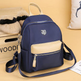 Women's Casual Color Matching Waterproof Nylon Bags Multifunctional Zipper Backpack