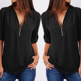 New Style V-Neck Long Sleeve Blouse Chiffon Blouse Fashion Ladies Women Casual Tops Shirt Women Summer Loose Top blusa feminina