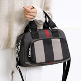 Women's Casual Contrast Color Waterproof Nylon Bags Multifunctional Multi-pocket Zipper Handbags