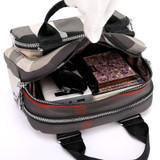 Women's Casual Contrast Color Waterproof Nylon Bags Multifunctional Multi-pocket Zipper Handbags