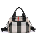 Women's Casual Contrast Color Waterproof Nylon Bags Multifunctional Multi-pocket Zipper Handbags