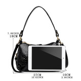 Women's Casual Crocodile Pattern Solid Waterproof Bags Large Capacity High Quality Zipper Handbags