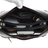 Women's Casual Crocodile Pattern Solid Waterproof Bags Large Capacity High Quality Zipper Handbags