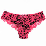New Style Sexy Female Lace Briefs Printed Transparent Sexy Panties Women Low Waist Seamless Panties Thongs Underwear