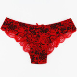 New Style Sexy Female Lace Briefs Printed Transparent Sexy Panties Women Low Waist Seamless Panties Thongs Underwear