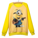 New style Minions Printed hoodies 2017 Fashion Women Hoodies Cotton Sweatshirts Women Casual Loose Female Moletom Sudaderas
