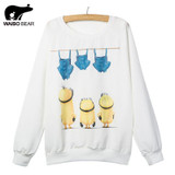 New style Minions Printed hoodies 2017 Fashion Women Hoodies Cotton Sweatshirts Women Casual Loose Female Moletom Sudaderas