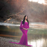 New Style Maternity Photography Props Maxi Maternity Gown Cotton Maternity Dress Maternity Fancy Photo Shooting Pregnant Dress