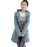 New Style Korean Womens Long Sleeve Lapel Autumn Hooded Trench Coat For Women Thin Outwear 2017 Slim Casual Windbreaker 2XL