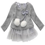 New Style Kids Baby Girls Clothes O-Neck Bow Ball Gown Tutu Princess Party Dress Baby Clothing