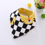 New Style cartoon animals Baby Bibs Bandana Animal Fox Striped Toddler Newborn Triangle Scarf Feeding Cotton Bibs Burp Cloth