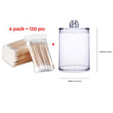 New style Acrylic Swab Cotton Storage Case Cylinder boxes Makeup Cotton Storage Container with 120 pcs Cosmetics cotton swab