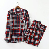 Plaid 100% brushed cotton Male pajamas sets long-sleeve plus size casual Pyjamas lounge men autumn pijama masculino pyjama homme