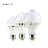 PIR Motion Sensor LED light E27 5W 7W 9W 12W CDS Night Sensor lamp Bulb Smart PIR Switch 220V Pathway Corridor Stairs lighting