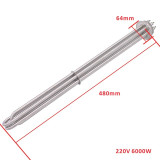DERNORD 2" Tri-clamp 220V/380V 6KW Low Watt Density Immersion Heater Electric Heating Element for Brewery and Distilling