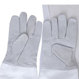 PHFU 1 Pair of Gloves with Protective Sleeves ventilated Professional Anti Bee for Apiculture Beekeeper - Black and White