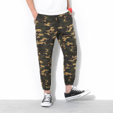 Phanteen Camouflage Loose Men Harem Pants Drawstring Casual Cargo Pants Street Style Comfortable Sweatpants Fashion Men Trousers