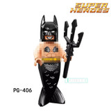 PG406 Single Sale Funny Mermaid Batman Harley Quinn Super heroes Robin Batman Education Building Blocks Toys gift PG8106