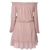 Feitong Women Summer Dresses Fashion Casual Loose Long Sleeve Chiffon Dress Sexy Off Shoulder Mini Dress vestidos femininos 2017