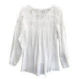 Feitong Women Chiffon Blouse 2017 Fashion Boho Lady Sexy Loose Lace Tops shirt Casual Summer White Blouses blusa feminino Hot