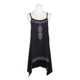 Feitong Women Dress Vintage Boho Spaghetti Strap Print Mini Dress Fashion Summer Bohemian Irregular Beach Dresses Vestidos #LY