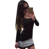 Feitong Women Casual Lace Dresses 2017 Fashion Autumn Sexy long Sleeve Sheath Bodycon Party Pencil Mini Dress vestidos femininos