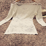 Feitong Vintage Women Dress 2017 Fashion Boho Sexy Off Shoulder Hollow Lace Crochet Beach Party Mini Dress vestidos de festa New