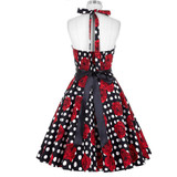 Feitong Vintage Rockabilly Dresses Women 60s Party Floral Print Dress Pinup Swing Audrey Hepburn dress 2017 vestidos femininos