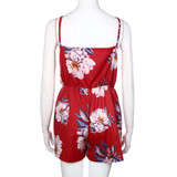 Feitong Summer Women Sleeveless Backless Playsuit Ladies Floral Printed Jumpsuit Beach Shorts Romper overalls women playsuit New