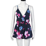 Feitong Sexy Playsuit Women Flower Print Playsuits And Jumpsuits Ladies Sexy V-Neck Off Shoulder Summer Beach Women Rompers