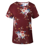 feitong plus size women t shirt 2018 Summer New Fashion Women Ladies Sexy Casual Floral Printing T-shirt Short Sleeve Tops