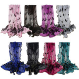 Feitong New Design Women Peacock Flower Embroidered Lace Scarf Long Soft Wrap Shawl Scarf Stole Pashmina echarpes foulards femme