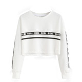 Feitong Crop Tops Autumn Sweatshirt Women Fashion White Letter Print 2018 New Spring Women Hoodies Sweatshirts Winter Top