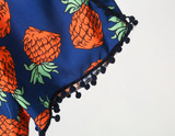 Feitong Boho Fashion Women Pineapple Tassels Printing Shorts Summer Casual High Waist Short Pants Feminino pantalones cortos New