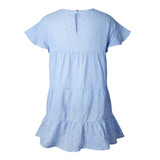 FEITONG 2018 New Fashion For Women Dress Women Ladies Plaid Printing Round Neck Short Sleeve Dress Mini Dresses Vestidos