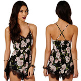 Feitong 2017 macacao feminino Summer Sexy Lace Halter V Neck Floral Playsuit Shorts Rompers Womens Bodysuit Overall Jumpsuits Feitong 2017 macacao feminino Summer Sexy Lace Halter V Neck Floral Playsuit Shorts Rompers Womens Bodysuit Overall Jumpsuits
