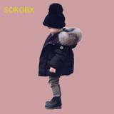 Fashion Boys Cotton Down Hooded Jacket Solid Coat Outerwear Girls Winter kids Jackets Warm Trench Thickening Children Clothing